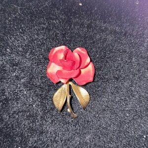 Vintage Cerrito Rose Brooch – Gold Tone 3D Floral Design – Estate Find